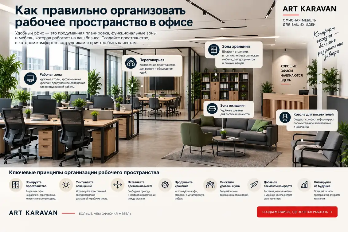 Как правильно организовать рабочее пространство в офисе